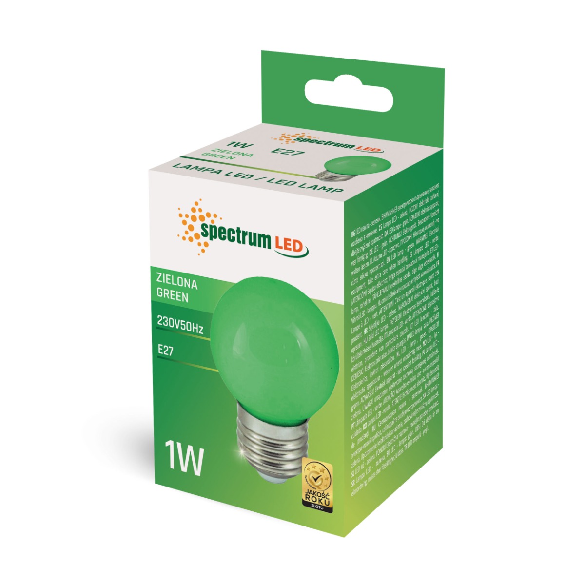 Ampoule LED verte avec culot E27 1 Watt