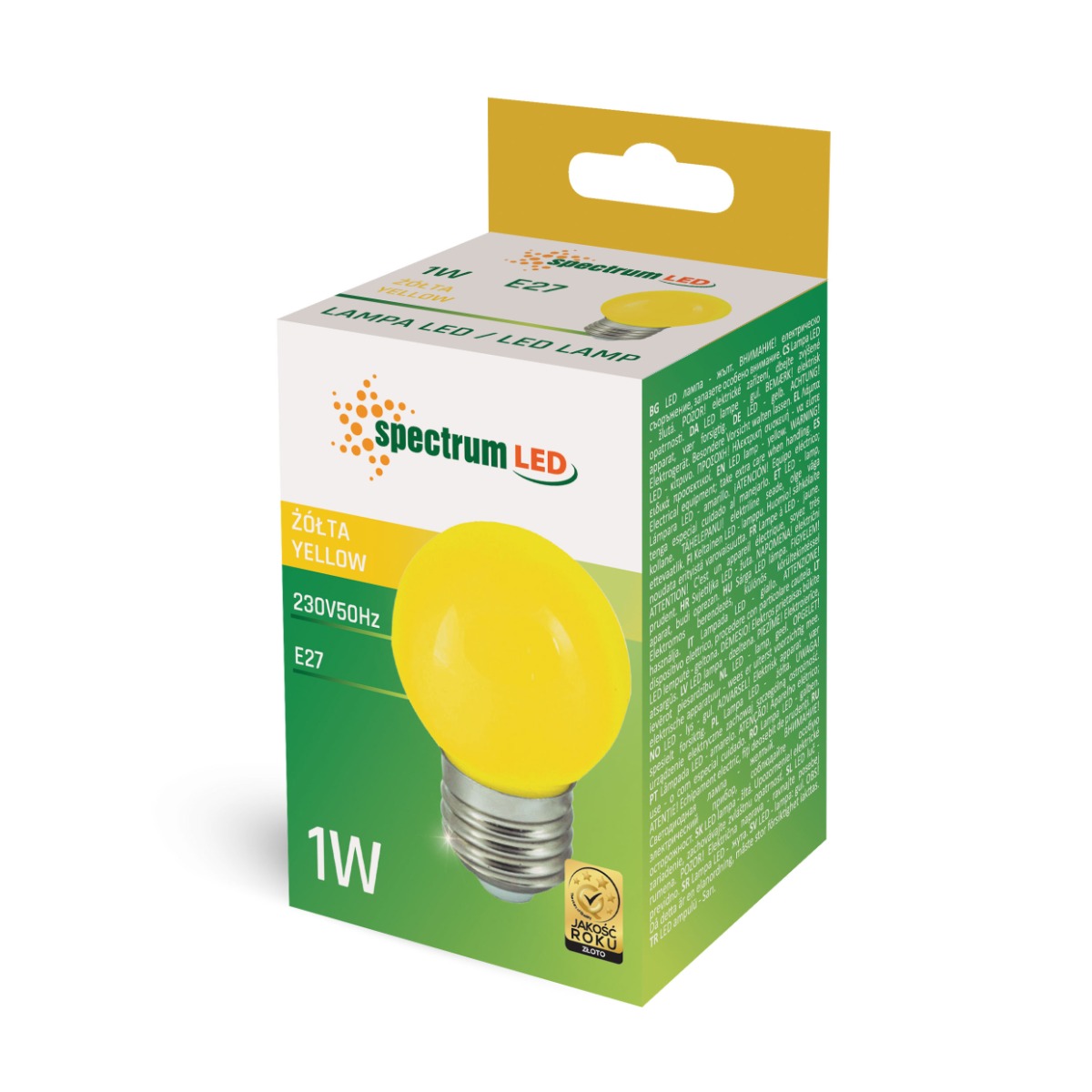 Ampoule LED jaune avec culot E27 1 Watt