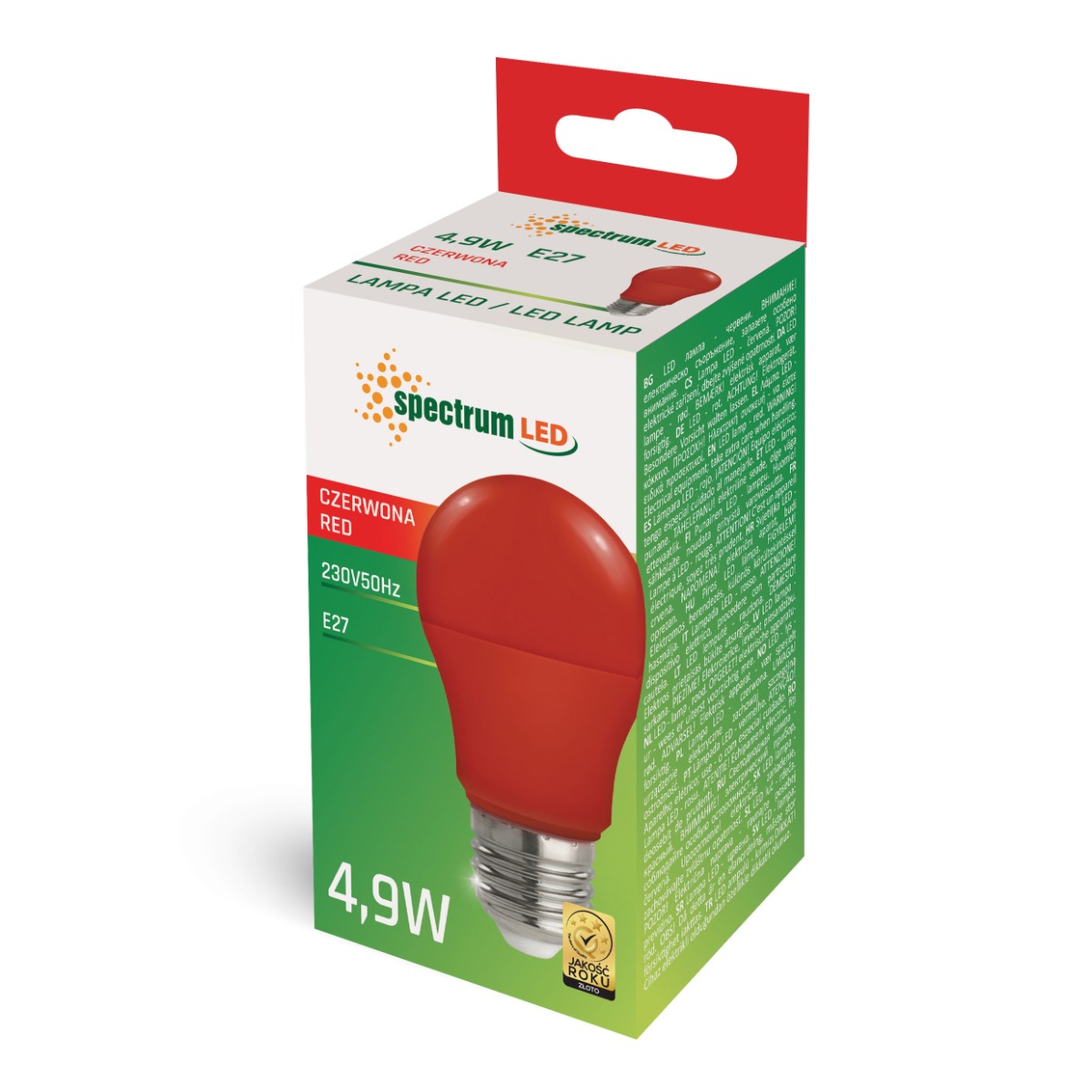 Lampe Led rouge A50 E 27 4,9 Watt
