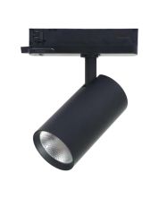 Spot LED sur Rail Triphasé 30W | CCT 3000K-4000K-6000K | IRC90 | 24° | Ø80 mm | Noir