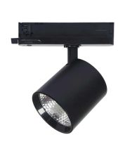 Spot LED sur Rail Triphasé 30W | CCT 3000K-4000K-6000K | IRC90 | 24° | Ø97 mm | Noir