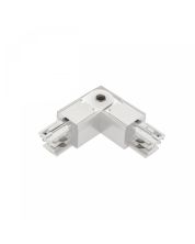 Connecteur de rail triphasé réglable à gauche blanc