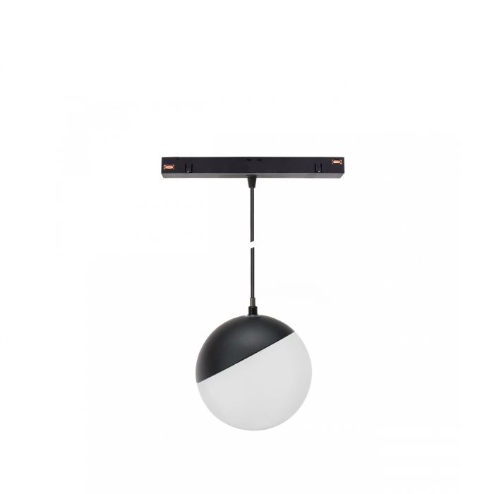 Suspension LED globe pour rail 6W CCT 48V Ø100 mm dimmable Noir
