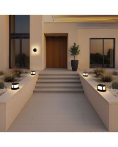 Applique murale extérieure LED ronde 10 W CCT IP65 blanche