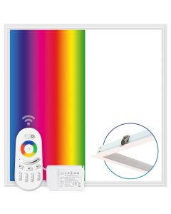 Panneau LED 62x62 cm | 40W | RGB+CCT 3000K-6000K | Dimmable | Télécommande