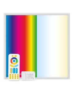 Panneau LED 62x62 cm | 40W | RGB+CCT 3000K-6000K | Dimmable | Télécommande