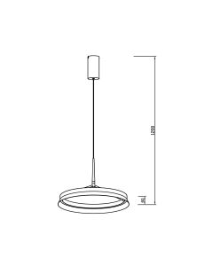 Suspension LED anneau Ø50 cm | 50W | 5500 lumens | CRI90 | CCT 2700K-4000K | Noir