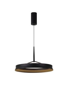Suspension LED anneau Ø50 cm | 50W | 5500 lumens | CRI90 | CCT 2700K-4000K | Noir