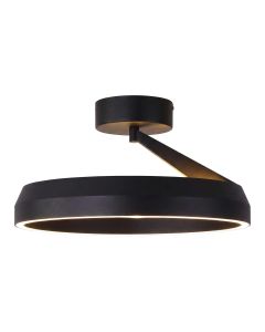 Plafonnier LED anneau Ø45 cm | 50W | 5500 lumens | CRI90 | CCT 2700K-4000K | Noir