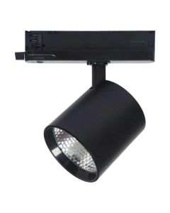 Spot LED sur Rail Triphasé 30W | CCT 3000K-4000K-6000K | IRC90 | 24° | Ø97 mm | Noir