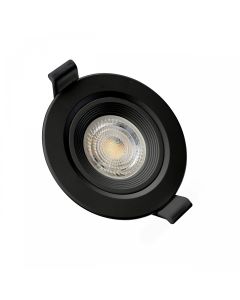 Spot encastré GU10 – rond – noir – orientable – IP20 – Ø90×26 mm – sans ampoule