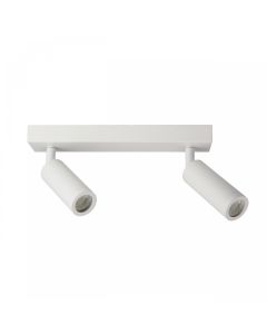 Spot en saillie MR11 2 têtes – blanc – orientable – IP20 – 260×54×160 mm – sans ampoule