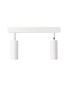 Spot en saillie MR11 2 têtes – blanc – orientable – IP20 – 260×54×160 mm – sans ampoule