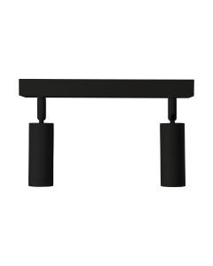 Spot en saillie MR11 2 têtes – noir – orientable – IP20 – 260×54×160 mm – sans ampoule