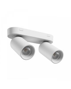 Spot en saillie GU10 2 têtes – blanc – IP20 – 220×70×135 mm – sans ampoule