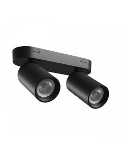 Spot en saillie GU10 2 têtes – noir – IP20 – 220×70×135 mm – sans ampoule