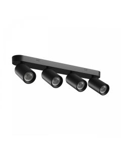 Spot en saillie GU10 4 têtes – noir – IP20 – 480×70×135 mm – sans ampoule
