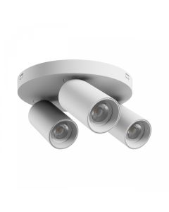 Spot en saillie GU10 3 têtes – rond – blanc – IP20 – 220×134 mm – sans ampoule