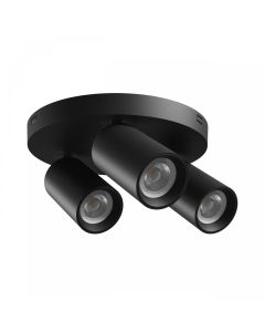 Spot en saillie GU10 3 têtes – rond – noir – IP20 – 220×134 mm – sans ampoule