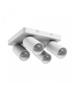 Spot en saillie GU10 4 têtes – carré – blanc – IP20 – 220×220×134 mm – sans ampoule