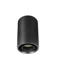 Spot en saillie GU10 – rond – noir – orientable – IP20 – 80×130 mm – sans ampoule