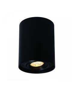 Spot en saillie GU10 – rond – noir – orientable – IP20 – 94×125 mm – sans ampoule