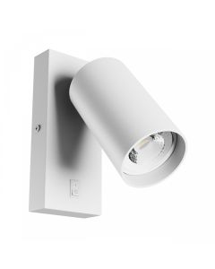 Applique murale GU10 – rond – blanc – avec interrupteur – IP20 – 55×100 mm – sans ampoule