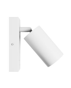 Applique murale GU10 – rond – blanc – avec interrupteur – IP20 – 55×100 mm – sans ampoule