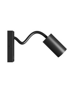 Applique murale GU10 – bras flexible – rond – noir – avec interrupteur – IP20 – 55×100×410 mm – sans ampoule