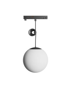 Suspension LED globe pour rail étroit 7W K3000 48V Ø100 mm Noir