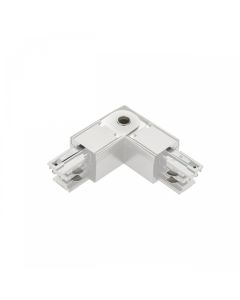Connecteur de rail triphasé réglable à gauche blanc