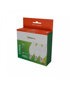 LED E14 ampoule flamme 3-pack 6W K3000 490lm