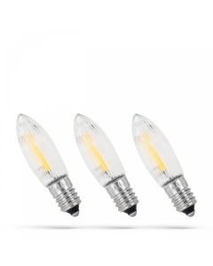 Ampoule LED bougie pour sapin de Noël E10 10–55V 0,2W K2200 – Lot de 3