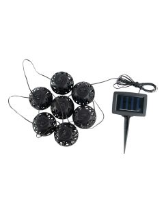 Guirlande lumineuse solaire LED à 7 lanternes – blanc chaud 1800K, 4,8 m, étanche IP44, rechargeable