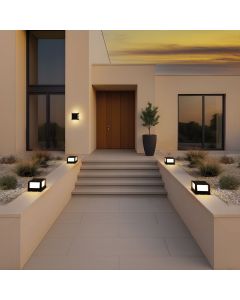 Applique murale extérieure carrée LED 10 W CCT IP65 – noir