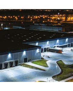 Lampe de chantier LED 150 W IP65 – Lampe extérieure grise avec lentille anti-éblouissement, économe en énergie