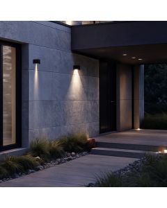 Applique murale LED solaire 2,5W K3000 135 Lumens IP44 Noir