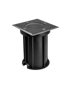 Spot encastrable de sol LED GU10 carré IP67 110x110x140 mm gris – avec câblage traversant