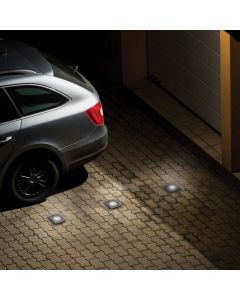 Spot encastrable de sol LED GU10 carré IP67 110x110x140 mm gris – avec câblage traversant
