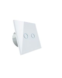 Interrupteur de lumière intelligent 2 zones Wi-Fi blanc