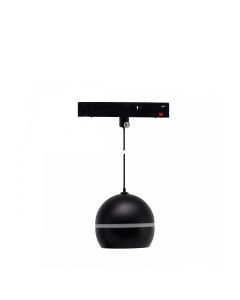 Suspension LED globe avec anneau pour rail 10W K3000 48V Ø90 mm Noir