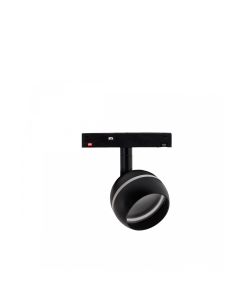 Luminaire globe LED avec anneau pour rail 10W K2700 48V Ø90 mm Noir