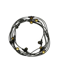 Câble d'éclairage de jardin de 5 mètres avec 5 douilles E27 anti-moustiques.