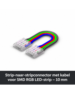 Connecteur bande à bande avec câble pour ruban LED SMD RGB – 10 mm