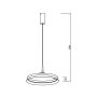 Suspension LED anneau Ø50 cm | 50W | 5500 lumens | CRI90 | CCT 2700K-4000K | Noir – photo 2