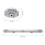Réglette LED Étanche 60cm Grise 2x T8 G13 IP65 – photo 6