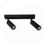 Spot en saillie MR11 2 têtes – noir – orientable – IP20 – 260×54×160 mm – sans ampoule