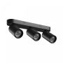 Spot en saillie GU10 3 têtes – noir – IP20 – 350×70×135 mm – sans ampoule