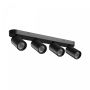 Spot en saillie GU10 4 têtes – noir – IP20 – 480×70×135 mm – sans ampoule