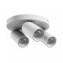 Spot en saillie GU10 3 têtes – rond – blanc – IP20 – 220×134 mm – sans ampoule